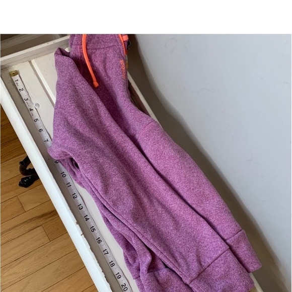 Reebok Purple Orange Pullover Quarter Zip Kangaroo Pocket Contrast Sweatshirt M - Picture 9 of 11